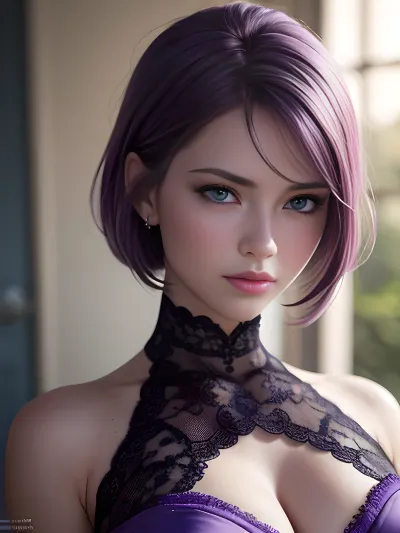 complex 3d render ultra detailed of a beautiful porcelain profile woman face, ((looks very sweet)), ((full body, slim body, naked, cleavage, showing boobs)), ((purple hair, blue eyes), , :1.5), 150 mm, beautiful studio soft light, rim light, vibrant details, luxurious, hyperrealistic, anatomical, facial muscles, elegant, octane render, DSLR, 8K, high quality, analog style, professional, detailed skin texture, detailed hair texture, detailed pores, best quality, highest quality, cinematic lighting, ((sweet face)), (volumetric lighting), extremely detailed CG unity 8k wallpaper, focused, 8k wallpaper, 4k wallpaper, extremely detailed, ultra realistic, photorealistic, sharp focus, absurdres, (HDR:1.2), (high contrast), photograph, detailed and intricate, instagram, ((portrait)), highly detailed, digital painting, artstation, concept art, smooth, illustration, cinematic, pink, Florist, at, night, <lora:Flower Print Bikini by Stable Yogi:.5>