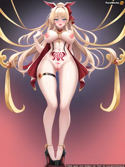 ((one 18yo naked girl on high heels masturbating on a ritualistic breeding ritual platform:1.3)), ((thigh gap:1.5)), extremely detailed ultra realistic, sexy pose, mouth slightly open, looking at viewer, standing up, feminine traits, ((medium round breasts)), golden necklace, golden earrings, ((lustful look)), blushing, slim waist, hourglass body, skinny body, symmetric body, wavy hair, straight hair, symmetric breasts, realistic eyes, same color eyes, full body photo, erect nipples, ((womb tattoo:1.3)), ((pussy juice:1.3)), female masturbation, <lora:female_masturbation_v0.5:.5>