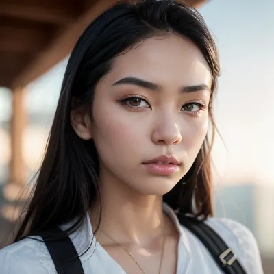 Uma fotografia hiperdetacada com textura perfeita da pele e detalhes realistas da orelha UHD, apresentando uma menina deslumbrantemente bonita com seus olhos fechados e uma boca meio fechada
