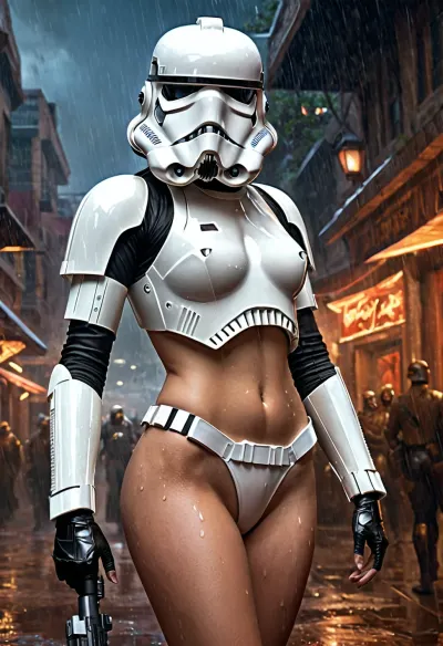 Stormtrooperの衣装の少女は、Ismailのアート作品です_ Inceoglu Tom baghaw Dan Witz CGSociety ZBrush セントラル Fantasy アート 4K