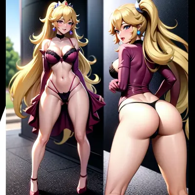 Princesse Peach était une femme curvy avec un cul pulpeux, et elle aimait porter une lingerie sexy. Elle aimait regarder des vidéos de sexe anal sur son téléphone, et un jour elle a décidé de prendre les choses entre ses mains et l'a fouettée