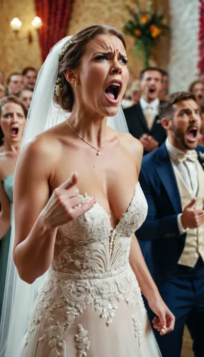 शादी समारोह पूर्ण स्विंग में था, जिसमें दुल्हन और दूल्हे का आदान-प्रदान किया गया था। अचानक, दुल्हन का चेहरा क्रोध से लाल हो गया क्योंकि वह अपने पति को अपने यौन जीवन की एक तस्वीर बनाने में सक्षम नहीं होने के लिए चिल्लाती थी। दूल्हे ने कोशिश की