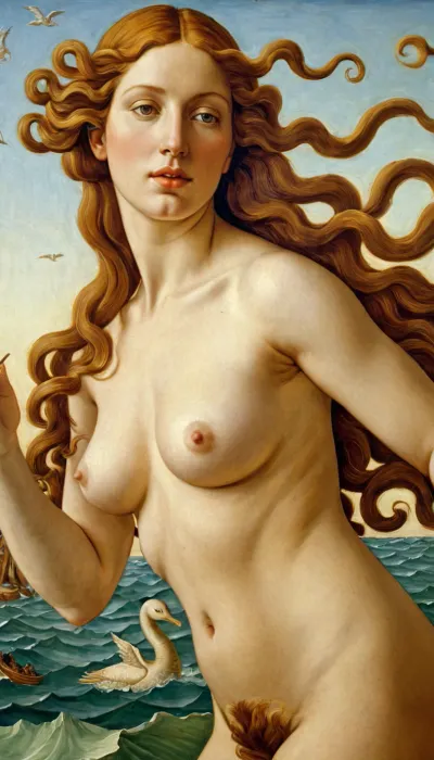 woman, painting Sandro Botticelli, famous painting The Birth of Venus from, high resolution, detailed elaboration of details, greg, rutkowski, <lora:greg_rutkowski_xl_2:.5>