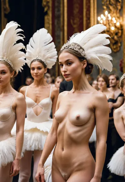 Bolshoi剧院的观众在观看美丽的裸体芭蕾舞演员在舞台上表演时感到敬畏. 在她上台展示花絮时,镜头捕捉了她表演的每一刻. 观众们被