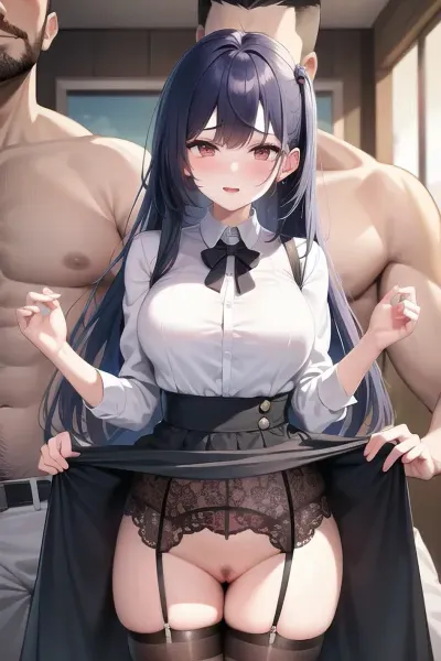 Un gruppo di uomini circondava una donna in un vestito d'argento, a turno toccandola e stuzzicandola mentre si sentiva vulnerabile ed esposta. Un uomo ha anche premuto il suo cazzo contro la schiena, rendendola vulnerabile e esposta