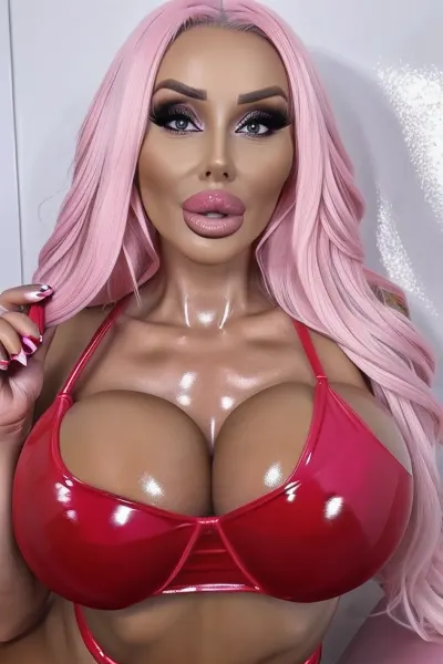 一个40岁的德国女人 皮肤完美, 油皮上大螺栓, 油皮上中螺栓, 和高细油皮 使她看起来更可取