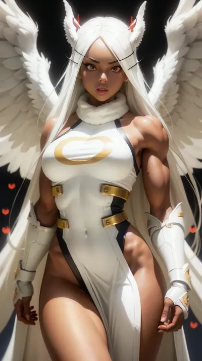 Teanna Trump es un arcángel guerrero impresionante y atlético con una apariencia poderosa y feroz. Tiene una construcción muscular, brazos musculares, piernas, cola, cola que gira hacia atrás y hacia el aire mientras se mueve con gracia a través del aire