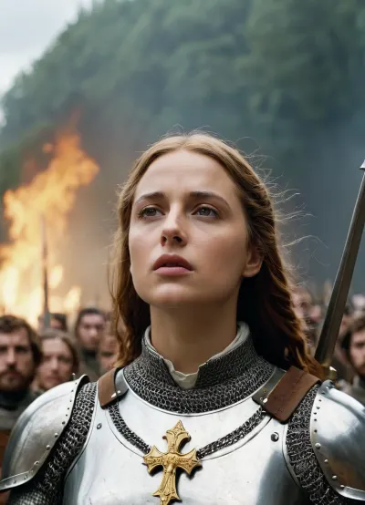 Jeanne d'Arc, paysanne de France, a vécu au XVe siècle et est surtout connue pour ses visions de Dieu et son rôle dans la guerre de Cent Ans. Son histoire est souvent racontée à travers sa célèbre image, qui lui montre
