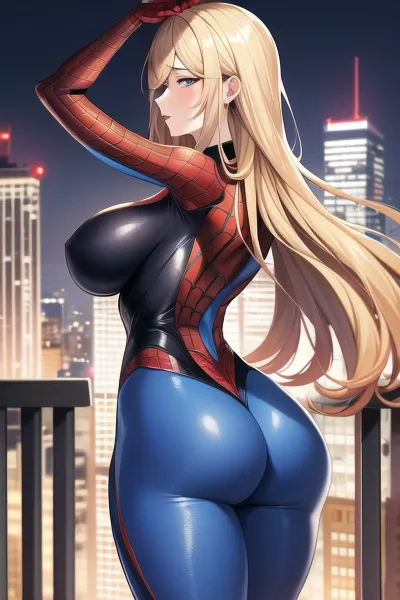 一个乳房大,头发金发的女人在晚上走遍城市,引起了各地的注意. 她的中号屁股在走路时扭动 皮肤紧身西装露出她的曲线