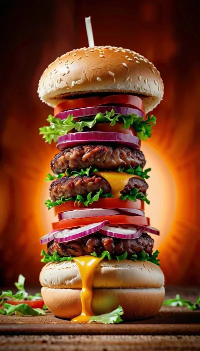 Die KI generierte ein Bild eines Hamburgers mit der Form eines Penis