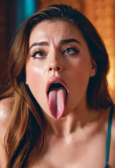 Una mujer con una lengua de punta extremadamente larga fue vista recubriendo una imagen de una imagen pornográfica generada por AI. La lengua de la mujer estaba fuera, y sus ojos estaban cerrados en éxtasis mientras disfrutaba del placer del ahegao