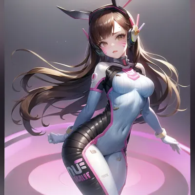 L'immagine migliore della ragazza con i capelli lunghi, i segni di whisker sulle guance, e un cowboy sparato nelle sue mani è quello in cui indossa un semplice sfondo con una pelle d.va overwatch. Ha occhi marroni, frusta