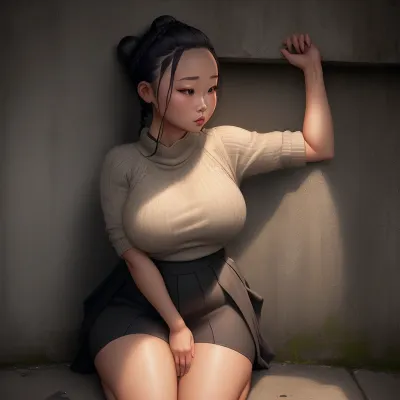 Alleyway अंधेरे और नम था, केवल प्रकाश ऊपर एक flickering बल्ब से आ रहा था। एक महिला ने एक शानदार चीनी संगठन की चोटी पर जमीन पर रखा, उसके हाथ उसके पीछे बंधे। उन्होंने कैमरे को चौड़ी आँखों से देखा