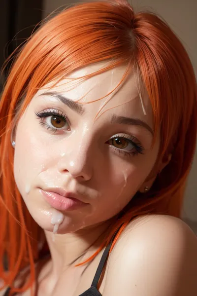 Eine Frau mit orangen Emohaaren saß an ihrem Schreibtisch und starrte auf den Bildschirm ihres Laptops. Sie war tief in Gedanken, scrollen durch Bilder von sich selbst und ein Mann, den sie online getroffen hatte. Plötzlich hörte sie ein Klopfen an der Tür und schloss schnell