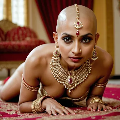 The bride, dressed in white and crawling on all fours towards the groom, stole the show at their wedding ceremony. The guests were mesmerized by her beauty and the way she moved