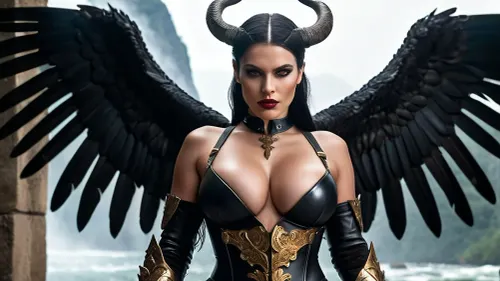 Роми Рейн, соблазнительная и разрушительная Лилит с 4 мощными объятиями, зарабатывая ей титул «Lilith Unchained», является свидетельством ее древнего родства и огромного статуса. Ее массивные крылья являются свидетельством ее древнего