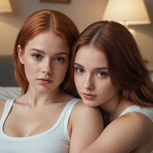 Le due ragazze erano in una camera da letto, e la ragazza rossa era sulle ginocchia leccando la figa della bruna. La bruna aveva un telaio petite con pelle liscia e piccole tette. Stava riposando sul letto, godendo
