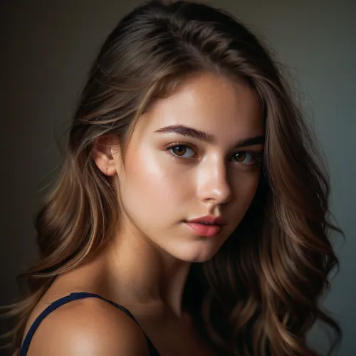 RAW photo, portrait, professional, simple background, gorgeous sexy 18 year old girl, 8k uhd, dslr, soft lighting, high quality, film grain, Fujifilm XT3