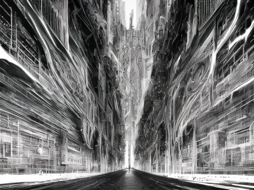 El protagonista se asoció mientras miraban el inmenso paisaje urbano delante de ellos. Los edificios eran masivos e intrincados, con líneas y estructuras que parecían desafiar las leyes de la física. Partículas de luz bailadas alrededor de ellos, creando un visual fascinante