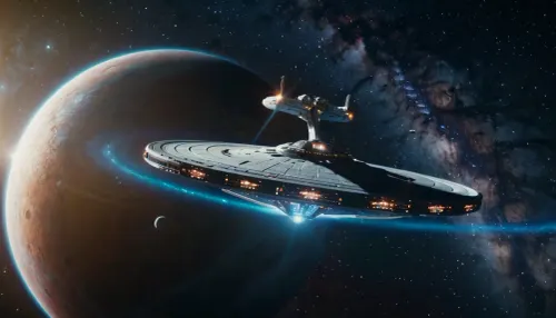 Die Enterprise, ein Raumschiff mit der höchsten Bildqualität, erfasste die Schönheit des Raumes in 4k Auflösung