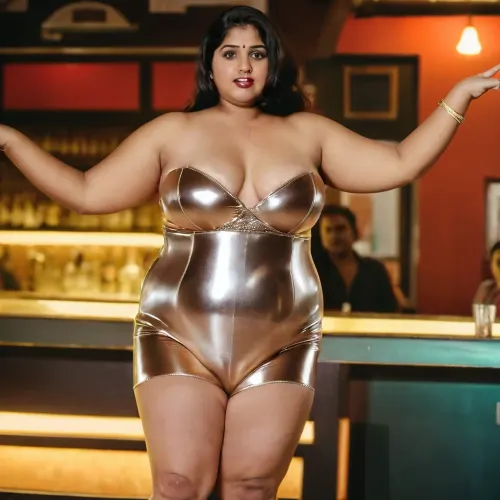 Eine dicke Frau tanzte in einem Stück, ließ ihre Sorgen und Stress los, als sie zum Beat der Musik zog. Sie war glücklich und frei und drückte ihre Freude durch ihre Bewegungen aus