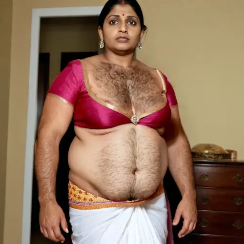 Eine Gruppe von AI-Assistenten gekleidet in weißen Lungen und rosa Blusen gab der indischen Hausfrau einen Korb von frisch gebackenem Brot, überraschend sie mit ihrer Geste