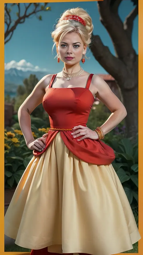 a woman in a red dress, lisa simpson wearing braces, lisa, as if lisa simpson came to life, marge, bart simpson, original simpsons cartoon style, still frame from the simpsons, marge simpson, female lead character, greta thunberg, female character, portrait of bart simpson, lisa parker, wearing loincloth, moe, lisa brawn