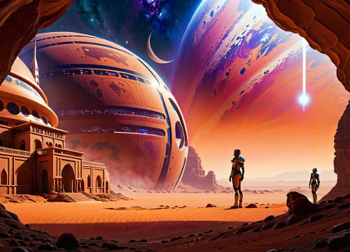 In the year 3456, on Mars, the inhabitants live in bubble cities, the president is there, inside the Martian temple, the must beautiful futa at his time, blessing the multitudes of mixed-sex pilgrims, female and transsexual and male, from the depths of mars, erect-futa, erect-penis, woman, testicles, erection, penis, view from afar, <lora:SDXLHighDetail_v5:.5>, <lora:add-detail-xl:.5>, <lora:SDXLlora13ErFut:.5>, <lora:xpenis-1.5e:.5>