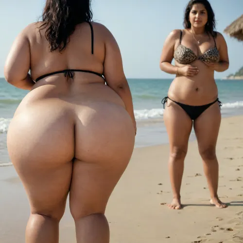 Bbw indian bikini on beach cellulite ass big ass fat cellulite