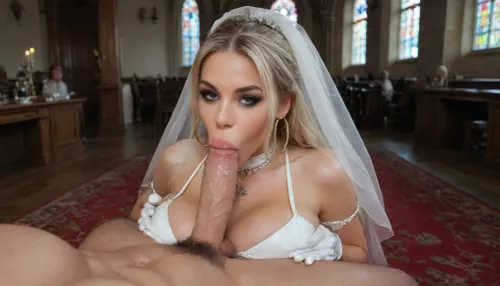 Bride in a full crowded church, white latex Wedding minidress with veil, bimbo lips, platinum blonde, heavy makeup, big hoop earrings, smoke, microskirt, corset, smoking a cigarettes, sucking priest's cock, cum, big fake Balloonboobs2-, large, breasts, big, boobs, huge, tits, <lora:bombshell_v2:.8>, Church crowded with 40 guests, latex, matte, shiny, inflatable, <lora:shinylatex-merged:.8>, BlowjobTopofHeadPOVQuiron, pose, blowjob, penis, woman, with, a, in, her, mouth, <lora:SDXL1.0_quiron_BlowjobTopofHeadPOV_V4.1mx_lora:.8>, bmbplora, <lora:bimboxl_02:.8>