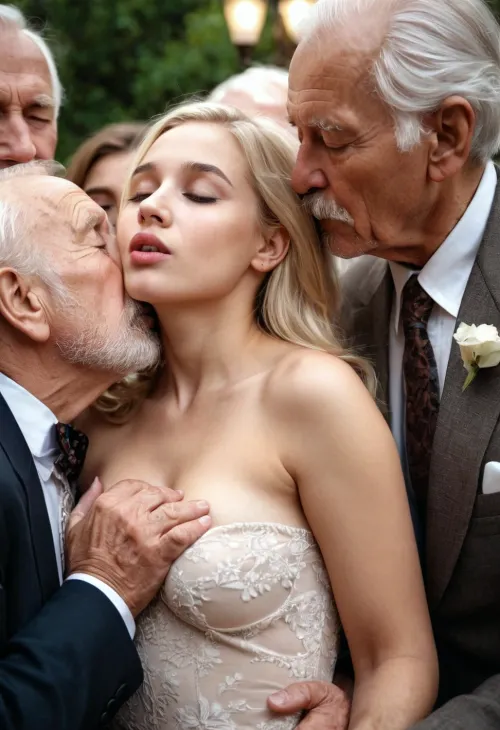Küçük beyler tarafından oyuna çevrili olan sarışın kız, flustered moment