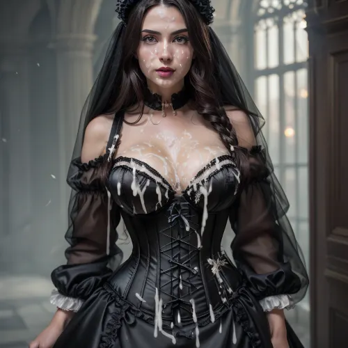 Ultra realistic 32k, (((cum covered 28 yo russian brunette, pleasing, adult woman, black satin maid dress with corset))), ((Very skinny, perfect natural breasts, pretty face)), ((((cum on face, dress, hair)))), Professional majestic photography, (Leica M6 Camera), 24mm, exposure blend, hdr, faded, extremely intricate, High, (fantasy art:1.1), Sharp focus, dramatic, soft cinematic light, (detailed pupils), 4k textures, adobe lightroom, photolab, elegant, soothing tones, insane details, hyperdetailed, breasts, bukkake, <lora:bukkake_v0.4:1.1>