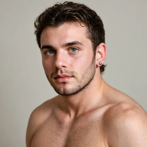 Male full frontal nude penis uncut average soft hairy