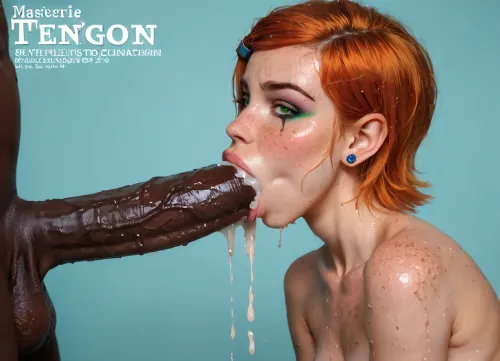 score_6, Gwen Tennyson, full body, (deepest irrumation deepthroat), bright teal eyes, naked, eye makeup, blushing, face, Orange hair open mouth, perfect skin, wet shiny skin, sweaty oiled skin, beautiful face, horny, blush, freckles, full lips, thick lips, glossy lips, attractive face, shy smile, young beautiful girl, pale skin, flat chest, (detail very large nipple ring:1.2), lean body, Hinata waist, wide hips, exposed breasts, pink puffy pussy and labia, gape pussy, dark teal gradient background, hdr, photographic, ultra realistic, anatomically correct, ultra high details, looking at viewer, dynamic pose, at the pool, side view, magazine cover, best quality, ultra-detailed, masterpiece, finely detail, highres, 8k wallpaper, intricate, highly detailed, insanely detailed, best lighting, perfect illumination, (best illumination), (best shadow, best shadows), ((ultra-detailed)), (intricate details:.6), professional photography, photo-realism, award winning photography, dslr, hyperrealistic, 35 mm, (Fujifilm XT3, analog style, professional DSLR photo, film grain:.8), 8k high definition, Great Composition, highly complex, (intricate detail:1.2), Ensure ultra-high-detail, photorealism, and crystal clear 32k resolution for a true masterpiece, hdri light, realistic lighting, ultra high resolution, clear focus, depth of field, 32k, 30 mm lens, 1/250 s, f/2.8, ISO 300, UHD 8K, high resolution face, perfect anatomic body, perfect waist, extremely beautiful face, interracial deepthroat, hyper interracial gigantic black cock, (oral creampie:1.3), colossal dick, worried expression, extreme African hyper cock, by size of cock, massive gigantic giant black cock, holding her by the hair, pulling her head back, wide eyes, smeared makeup, hand around her neck, gasping, (((hyper large cock in mouth:1.3))), oral cream pie, swollen black veiny cock, proper physics, proper anatomy, eyes closed, tongue out, (forceful penetrations), extre, gwen, tennyson, (/Ben10), /, (ultra, HD, quality, details), bright, orange, hair, short, (green, eyes), <lora:add-detail-xl:.8>, <lora:Gwen Tennyson (Ben10) - XL SCXL V1.0:.8>