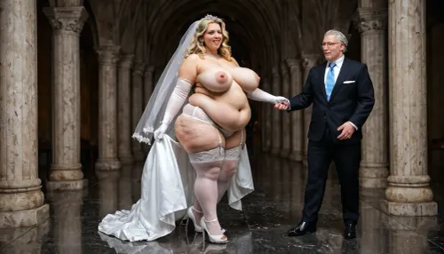 horny old priest groping a ssbbw woman, Wedding ceremony, sexy bride, 38 years old stunningly beautiful, extreme fat, obese, cellulite, stuffed, sagging belly, big, faat ass, fat double chin face, ssbbw blonde, (bride veil over her face, white lace bride themed lingerie, open, (show fat belly), corset, stockings, collar, long gloves, high heels), (sexy bride dress revealing meaty naked breasts to old priest, old ptiest groping her hard in her wobbly belly, looking into his eyes, (38DD), (no scars), (perfect skin, skin pores), (hard nipples), closeup, groom, pastor, masterpiece, insanely detailed, professional photography, 8k, UHD, captured with a Nikon D850
close up
always show thessbbw bride and the old peiest in a wedding ceremony in the church together !!
old priest grabs deep in her wobbly, fat belly !!)