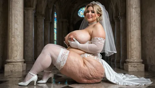 horny old priest groping a ssbbw woman, Wedding ceremony, sexy bride, 38 years old stunningly beautiful, extreme fat, obese, cellulite, stuffed, sagging belly, big, faat ass, fat double chin face, ssbbw blonde, (bride veil over her face, white lace bride themed lingerie, open, (show fat belly), corset, stockings, collar, long gloves, high heels), (sexy bride dress revealing meaty naked breasts to old priest, old ptiest groping her hard in her wobbly belly, looking into his eyes, (38DD), (no scars), (perfect skin, skin pores), (hard nipples), closeup, groom, pastor, masterpiece, insanely detailed, professional photography, 8k, UHD, captured with a Nikon D850
close up, side view
always show thessbbw bride and the old peiest in a wedding ceremony in the church together !!
old priest grabs deep in her wobbly, fat belly !!)