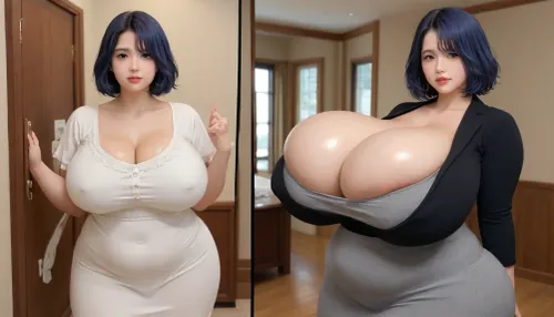 The most perfect Masterpiece of the most perfect fattening weight gain before-and-after photography, (once just an extremely incredible extra extra FATTER thick plump woman:1.3), mega extremely gargantuan hyper FAT breasts that are growing, extra mega plump body, extremely extra mega voluptuous, extremely mega extra extra FAT thick Asian American woman with thick wide hips, (she is showing off before and after side by side sequence mulilple veiws of her immensely hugely drastic weight gain FATTER much more way thicker fuller FATTER hourglass body figure:1.2), gargantuan fat ass, (hyper drastic change so much more hyper mega gargantuan FAT breasts expansion:1.2), (ultra mega gargantuan hyper huge mega FAT sized breasts:1), (before and after many years of fattening to gain mass amounts weight and fat:1), (she has sexy long straight black blue hair:1), <lora:Venus_Body_Alpha:1.3>, <lora:InflationXL:1.3>, <lora:Nicorima Style:1>, (before-and-after sequence in progression of weight gain of fat showing of her voluptuous fat breasts and fat ass expansion because of her weight gain:1), (hyper fat busty woman:1), (ultra high detailed hdr selfies of her hyper enlarging fattening weight gain and expansion more voluptuous:1), (best face:1), (very thick fat wide hips:1)