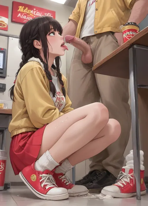 Mcdonald のブロージョブの傑作: ぬれた, cum-filled エロアニメ シーン ととも に 20yo モデル