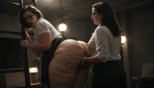 woman, (Two), Two modest and cautious women, extreme fat, obese, (cellulite:1.4), overweight, fattened, assed, ssbbw women lift up their skirts, In the thick bushes, hard lezdom scene, show must, lesbian love, groping, grabbing, fingering, pleasure, orgasm faces, soakingwetclothes, transparent blouse, nipples show through the blouse, clavege, freckles, glasses, freckles body, promotional photo, (bokeh:1.2), (professional lighting:1.5), falling from a ladder, <lora:soakingwetclothesXL:.5>, <lora:hrg:.5>, <lora:dark:.3>, no men-only lesbian women !!!!
she gets her fat wobbly ass hard end deep grabbed from behind !!
close up
rear view