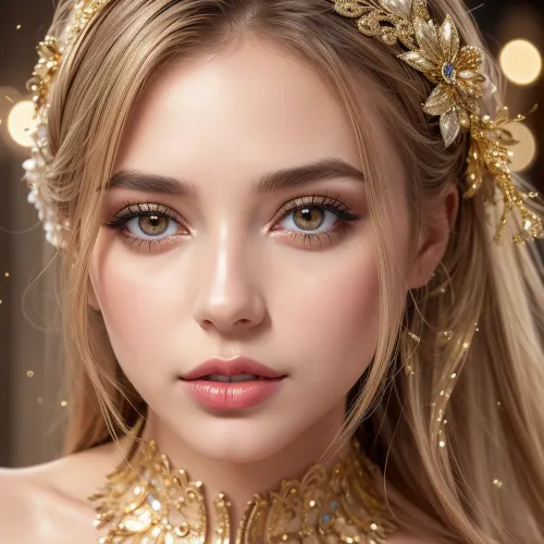 1girl, cute, wanting to kiss, detailed eyes, detailed lips, wet lips, gold, powder, <lora:jin_20231226224140-000002:.5>