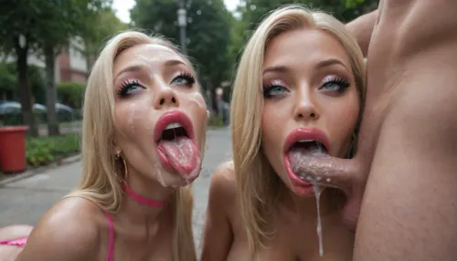 8k, couple of tree bimbo sluts jessica rabbit, side by side, ultra horny teasing, aheago, big eyes rolling, big mouth open long thongue, (crazy aheago:1.1), wet dripping fluid, (mega lips big bimbo lips glossy lipstick, long thongue, facial cumbang:1.3), sturated lipstick heavy, very long fake eyelashes, beautiful drawn eyes, super heavy fashion makeup, perfect slim body curves, sagging medium tits, super waist, narrow shoulders, ultra long legs crossed, (grabbing long nipples crotch lesbian hardcore penetration massive vainy dildo deep anus:1.3), skin shiny wet, mesh plateau boots, ass shiny, green mesh crop top neon underboob, pink tight microskirt supershortmesh, (thong side flashing fatpussy:1.3), ultra puffy nipples poking, handbag shoulder, full body view, perfect illumination, corner junkyard rotten trash container grafittie dirt