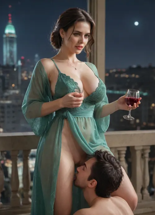 Sofia’s twilight masterpiece: leica-captured penthouse seduction in emerald silk