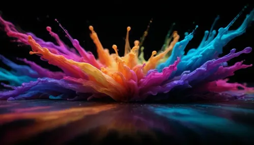 black background, multicolored gradient