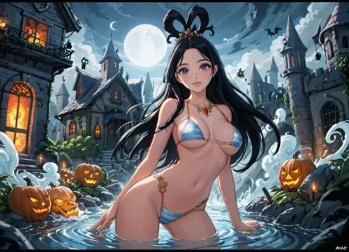 A VHS cover for a movie called Bikini Girls in a Haunted House