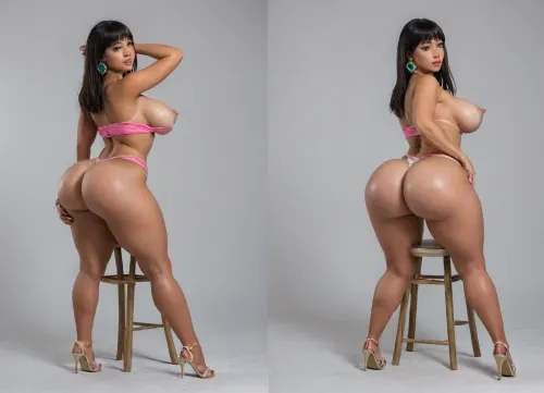 Hyper realistic, award winning photo, hacienda home, 20+, Hourglass, fit, voluptous, hyper bbl, cosplay, chel from road to el dorado, sitting on a chair back to viewer, spreading ass wide open, stretching ass cheeks apart, huge heart-shpe ass, (Large Ass:1.3), rounded bubble butt, bulging ass, deep ass crack, huge heart-shpe buttocks, bulging butt, extremely tight butt, bubble bubble butt, extremely juicy bubble butt, round ass, back arched, cocked hip, feet spread wide apart, looking back at viewer, large Breast, large natural teardrop breasts, 38 double g breast size, pink areolas, (hyper erect nipples:1.3), hyper prounounced nipples, straight hair, Form Fitting Clothes, micro thong, g-string, tone Thighs, wasp waist, lean, tan skin, medium tan, (tan lines:1.3), hinata face, round face, large round eyes, dark brown eyes, dark brown hair, arrogant expression, jewelry, exposing breasts, seductive, inviting, enticing viewer, dynamic sexy pose, hdr, highly detailed, huge wide hips, thick tone thighs, thigh gap, perfect body, thighs bigger than waist, wide hips, tone long legs, heels, (5 inch heels:1.3), hyper sultry, hyper suggestive, hyper provocative, ass, hips, narrow, waist, longnips, large, breasts, big, boobs, huge, tits, side view, rear view, front view, <lora:BodyLicious:1.3>, <lora:longnipsxl:1.5>, <lora:bombshell_v2:1>