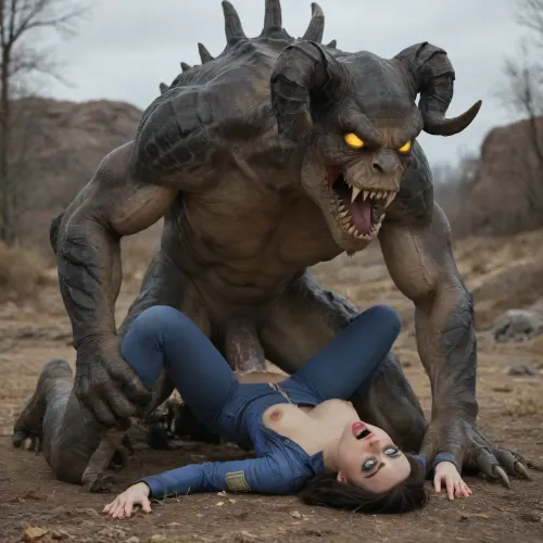 Elizabeth Comstock is dressed in a Vault 111 jumpsuit, is getting aggressively fucked missionary by a massive green glowing Deathclaw out in the Capital Wastes. Interspecies, Deathclaw, Fallout, Elizabeth Comstock, Bioshock Infinite, huge penis, (reptilian penis), mutant male, monster sex, zoophilia, detailed faces detailed eyes, detailed mouth, detailed pupils, detailed teeth, HD, ultra detailed, outdoors, body suit, unzipped suit, glowing male, cum inside, radioactive male, (mind broken female), gloomy setting, (visible penetration), capital wasteland setting, (female ahegao)