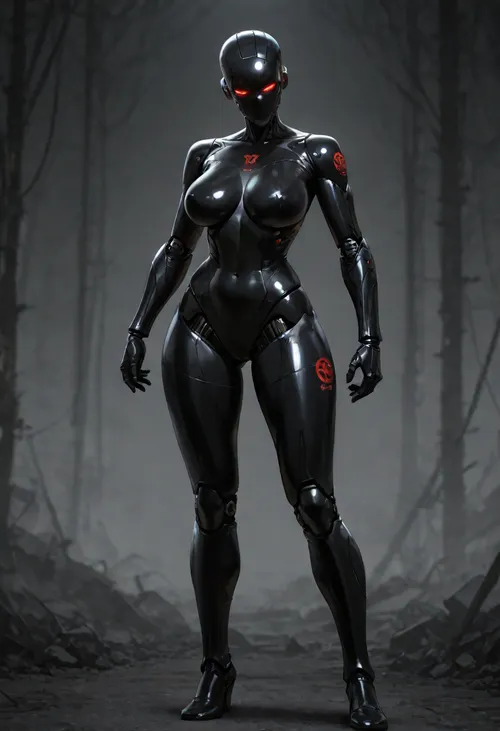 female robot, nude, standing, Terminator, <lora:augs:.8>