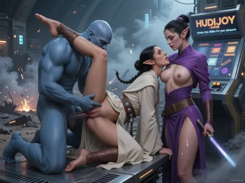 Ethereal jedi orgy on warfield — greg rutkowski meets star wars aesthetic