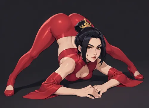 (Owler meets melkor mancin style), reiq style, masterpiece, (azula), (jack_o_pose), simple background, <lora:mk_Bp Anime_xl:1>, <lora:lineartSDXL:1>