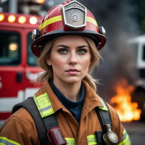 Sexy female brutal firefighter